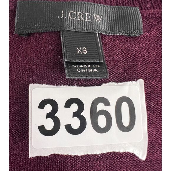 J Crew Women's Merino Wool V-Neck Sweater Drawstring Sleeves Cabernet Size XS - Picture 12 of 12